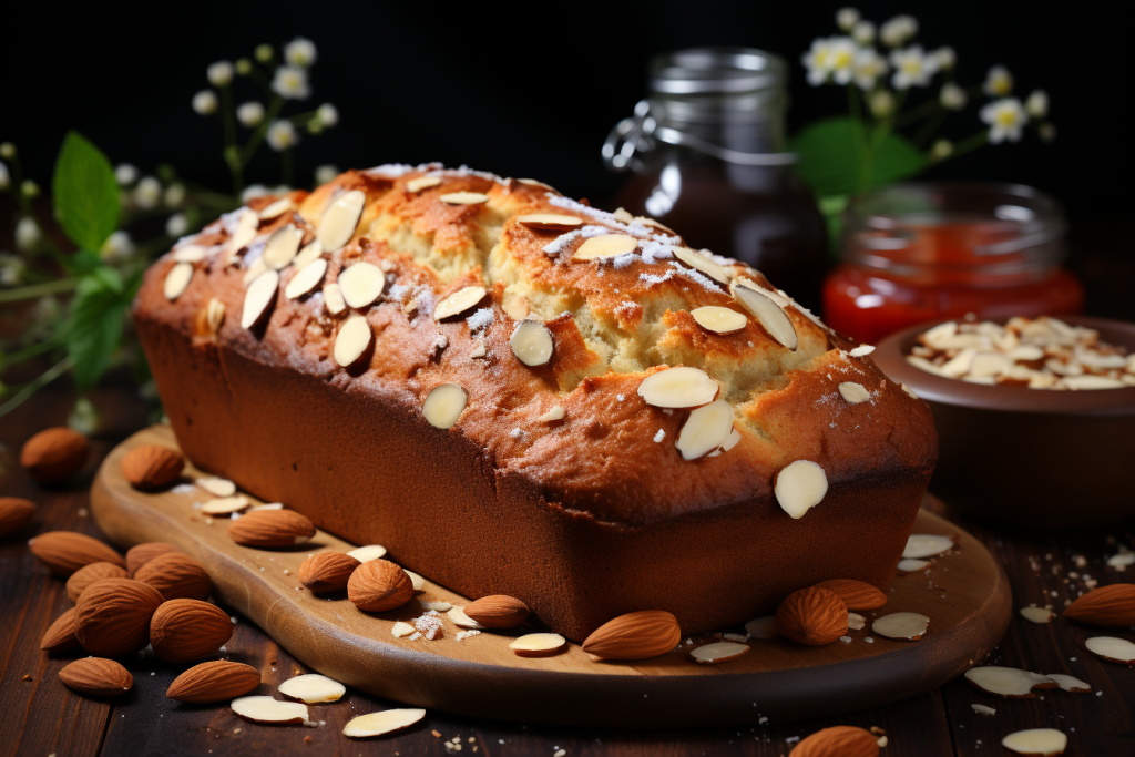 loaf of keto banana bread made with almond flour